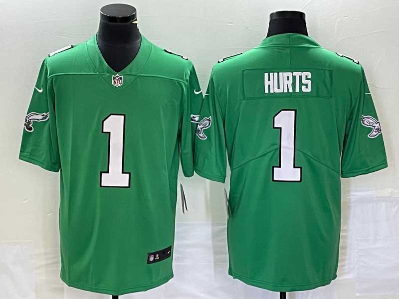 Mens Philadelphia Eagles #1 Jalen Hurts Limited Green 2023 Vapor Jersey